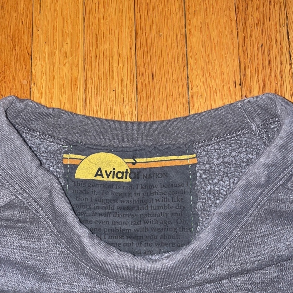 Aviator Nation Rainbow Stripe Crewneck Sweatshirt S - Picture 2 of 2